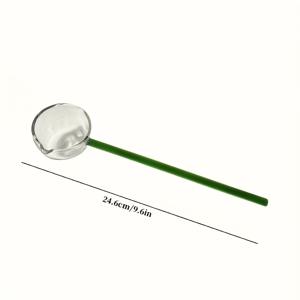 TEMU 1개 고강도 주방 스푼 - 끓는점까지 내열성 높은 보로실리케이트 유리 조리 도구, 긴 손잡이, 수프·오일·소스용 - 식기세척기 사용 가능 & 세척 쉬움, 가정 및 전문 주방에 적합, 우아한 디자인, 튼튼한 구조, 요리 애호가를 위한 스푼