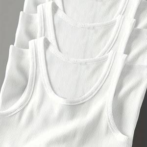 TEMU 3개 남성용 솔리드 컬러 라운드 넥 탱크탑 - 통기성 및 수분 흡수 운동 셔츠, 레귤러 핏 체육관 & 캐주얼 민소매 상의 봄/가을용, 세탁기 사용 가능 (블랙/그레이 헤더/화이트), 스포츠 액티브웨어, 심플 디자인, 비침 방지 원단