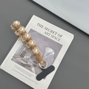 TEMU 핸드메이드 귀여운 스위트 스타일 브레이디드 폰 랜야드, 와시 테이프 레이스 손목 스트랩 짧은 팔찌 컨트리 스타일 행잉 체인 멀티펑셔널 안티-루스트 폰 홀더 패션 액세서리 펜던트