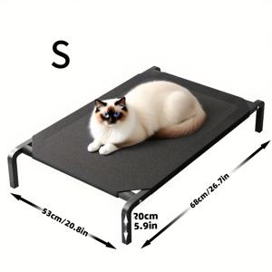 TEMU 올시즌 쿨 매트리스 고급 강아지 침대 - 통기성 오픈 베이스, 실내/야외 사용 가능, 소형 및 중형견용 - 쉬운 조립 & 모던 홈 데코, 견고한 폴리에스터 메쉬 바닥, 개 생일 또는 집들이 선물 추천, 강아지 침대