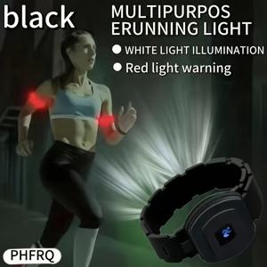 TEMU PHFRQ - 1개 LED 러닝 암밴드 라이트, USB 충전식, 팔/다리 착용 가능, 3가지 조명 모드, IP65 방수, 러닝·캠핑·야외 활동에 적합 | 조절 가능한 휴대용 멀티씬 어깨끈형 LED 라이트