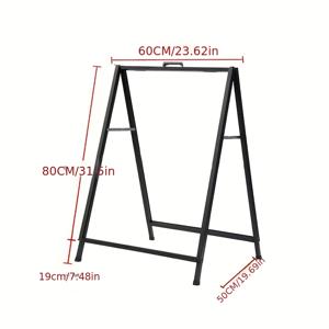 TEMU 1개 휴대용 양면 야외 광고판 - 튼튼한 받침대가 있는 방풍 바닥 설치식 간판 홀더, 간편한 설치 및 보관, 인사채용 및 음료 홍보를 위한 내구성 있는 철제 구조, 휴대용 간판 홀더 | 모던한 미학 | 내구성 있는 철제
