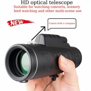 TEMU 1pc 10X50 고화질 모노큘러 망원경 - 수동 초점, 10배 확대, 50mm 목적 렌즈, 큰 파워, 조류 관찰, 캠핑, 하이킹, 스포츠 및 여행 - 컴팩트하고 휴대 가능한 디자인, 내구성 있는 구조 - 이상적인 선물, 스포츠 광학, 세련된 스타일, 정밀 광학, 모험 장비, 경량 광학, 튼튼한 구조, 광학 애호가