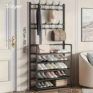 TEMU 4-5단 스테인리스 스틸 신발장 - 공간 절약, 쉬운 조립, 내구성 있는 디자인, 현관 및 침실용, 스타일, 효율적인 스니커즈 보관, 다기능 정리함, 기숙사, 가정 및 거실 공간용 - 가족, 친구, 친척을 위한 이상적인 선물, 기숙사 방 수납 솔루션 | 신발장 | 스테인리스 스틸 랙, 신발 보관 정리함
