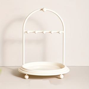 TEMU 1pc 보석 정리함 - 검은색 플라스틱 데스크탑 행거, 골든-톤 반지 & 열쇠 홀더, 열쇠, 보석, 귀걸이용 다기능 장식 보관 랙 - 입구, 거실, 침실, 걸이 보석, 입구 액세서리, 세련된 디자인, 내구성, 보석 타워