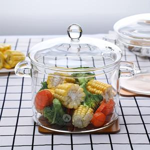 TEMU 1개 투명 유리 심머 포트 뚜껑 포함 - 내열성, 방열, 식기세척기 사용 가능한 스토브탑 요리용 포트, 수프, 파스타, 면류용 - 튼튼하고 쉽게 청소할 수 있는 다용도 주방용품