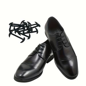 TEMU 12개입 신축성 끈끈이 없는 신발끈 - 빠른 착용, 미끄럼 방지 루프 끈 (드레스 슈즈, 로퍼, 부츠용) - 비즈니스 & 정장 이벤트에 적합 - 캐주얼 및 정장화 호환 가능 (12개입), 고품질 신발끈, 성인용