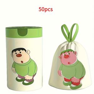 TEMU 50팩 대형 헤비듀티 두꺼운 밀봉 쓰레기봉투 - 헤비듀티 두꺼운 벌크 롤 (45x50cm/10갤런) 찢김 방지 자동 밀봉, 접이식 대형 쓰레기봉투, 가정, 사무실, 욕실용 - HDPE 폴리에틸렌 제품|음식물쓰레기통