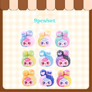 TEMU 9개 혼합 컬러 플라시 레진 인형 데스크탑 장식 세트 - 홈 데코, 사무실 책상 장식, DIY 공예품, 파티 및 축제 디스플레이