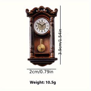 TEMU 빈티지 미니어처 합금 시계 인형집 액세서리 - 리얼리스틱 클레이 모델 장식, 로마 숫자가 있는 유럽 스타일의 화려한 디자인, 인형집 수집품 및 홈 데코용 혼합 색상, 미니어처 인형집 장식품, 정교한 공예