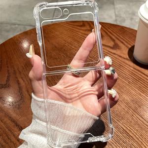 TEMU 삼성 갤럭시 Z 플립 7/플립6/플립5/플립4용 심플 클리어 쇼크프루프 케이스, 황변 방지, 튼튼한 범퍼 하드 PC 보호 커버