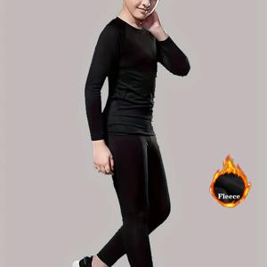 TEMU 플리스 안감 어린이 운동복 - 빠른 건조 긴팔 & 바지 세트, 러닝, 농구, 축구용 - 신축성 있고 따뜻하며 편안한 가을/겨울 스포츠, 스포츠 트레이닝 기어|신축성 있는 원단|플리스 안감 편안함, 야외용|스포츠