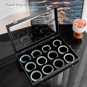 TEMU 12칸 대용량 보석함 - 빈티지 스타일 합성 가죽 주얼리 정리함 (팔찌, 반지 및 액세서리용) - 안전한 버클 잠금장치, 플로킹 내부, 홈 & 리테일 사용에 이상적