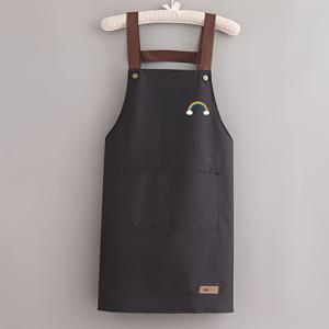 TEMU 폴리에스터 앞치마, 대형 포켓 포함 - 요리, 정원 가꾸기, 그림, 베이킹에 적합 - 휴일, 크리스마스, 할로윈에 완벽한 휴일 앞치마 | 플로럴 자수 | 조절 가능한 어깨끈 앞치마