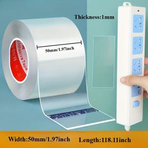 TEMU 118.11인치 심리스 방수 나노 양면 테이프, 1mm 두께, 강력한 접착력 미끄럼 방지 스티커, 재사용 가능, 캐비닛 문, 테이블 가구에 적합|사이드테이블|방수가방