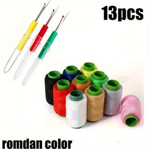 TEMU 13pcs (실, 실 끊기) - 컬러풀 폴리에스터 실, 재봉틀, 의류 수리, DIY 공예, 홈 텍스타일, 재봉 도구, 합성 직물에 적합한 고급 재봉실,자수 기계,산업용 재봉틀용 실,재봉 실 공예용 나일론,청바지 재봉용 실, 자수 실,카키 재봉실,공예용 실,재봉실 풀박스,재봉 실 진, 패션 ,전문 재단사