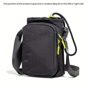 TEMU 여성용 조절 가능한 크로스바디 물병 가방 - 핸즈프리 나일론 숄더 스트랩, 지퍼 잠금, 가볍고 내구성 있는 나일론 - 캐주얼 스포츠, 체육관, 휴대폰 및 필수품용 가방 (오렌지/그레이/블루/블랙) - 다용도