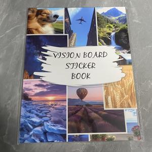 TEMU 160개 GIOSTAR 비전 보드 스티커 북, 영감을 주는 인용구, 일러스트 & 문구 포함 - 자가 접착, 반무광 마감, 혼합 색상, 목표 설정, 저널링, 비전 보드 스티커, 저널링 스티커, 생생한 스티커, 내구성 좋은 스티커