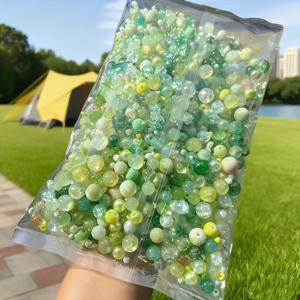 TEMU 450G 혼합 유리 비즈 팩, 색상 3-13mm, 다양한 색상 (레드, 그린, 블루, 골든, 퍼플, 클리어, 핑크, 오렌지)으로 제공. 주얼리 제작, 크리스마스 장식 및 공예용으로 다양한 크기로 제공. 코드, 와이어와 호환 가능|귀걸이|목걸이|팔찌