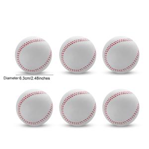 TEMU 6개입 소프트 야구 훈련 공 - 빨간색 스티칭 PU 폼 스펀지 공, 초보자용 탄성 및 신축성, 연습, 팀 스포츠 및 캐주얼 플레이에 적합