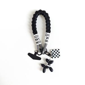 TEMU 다크 테마 풍선 강아지 펜던트 휴대폰 끈 - 짧은 꼬임 코드, 휴대용 손목 스트랩, 대부분의 휴대폰 케이스와 호환, 가방 참 또는 물병 카메라로도 사용 가능|핸드폰스트랩