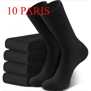 TEMU 남녀 공용 보온 겨울 하이킹 양말 10켤레 - 따뜻하고 통기성이 좋으며 흡습성이 뛰어난, 안전한 착용감을 위한 골지 커프스, 단색, 야외 활동 및 작업에 적합, 손세탁만 가능, 하이킹 액세서리, 작업 양말, 양말 디자인