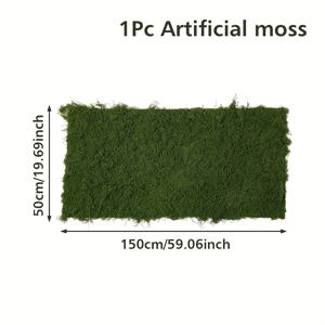 TEMU 1개 리얼리스틱 인조 이끼 - 대형 50x50cm 또는 100x50cm (사이즈 선택) 실내/외용 그린 시뮬레이션 이끼, 테라리움, 수족관 정원, 잔디, 발코니용 - 저유지보수 장식용 이끼