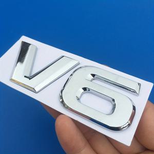 TEMU 1x V6 창의적인 테일 엠블럼 - 내구성 있는 PVC, 차량 개조용 슬릭 블랙 디자인, 다양한 모델에 적합