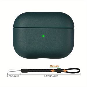 TEMU Airpods Pro 2용 합성 가죽 보호 커버 이어폰 케이스, Airpods Pro 3 2 2022 2세대용 아머 커버와 끈 포함