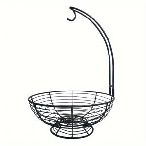 TEMU 1pc, 금속 바구니, 바나나 걸이가있는 과일 바구니 그릇, 과일 용기, 크리 에이 티브 탁상 과일 바구니, 주방 수조 식당용, 장식용 디스플레이 스탠드