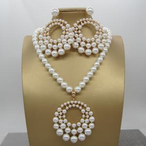 TEMU 스타일리시한 다용도 모조 진주 귀걸이 & 목걸이 세트, 여성 주얼리 선물 도매