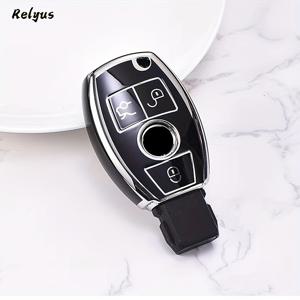 TEMU 부드러운 TPU 자동차 키 케이스 벤츠 A B C E 클래스 GLS GLA GLK GLC CLS CLA AMG W204 W205 W212 W463 W176 용 보호 케이스