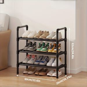 TEMU 1개 다층 신발장, 블랙 신발 보관대, 간단한 가정용 신발 보관 및 정리, 다기능 수납 선반, 공간 절약 신발장, 현관, 침실, 복도에 적합