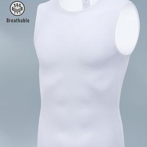 TEMU 남성용 빠른 건조 사이클링 저지 베스트 - 통기성 메쉬 슬리브리스 사이클링 셔츠, 러닝, 훈련 및 야외 활동용 고스트레치 스포츠 탑, 블랙과 흰색 로고, 캐주얼 착용용 경량 및 내구성|나시티|자전거|민소매