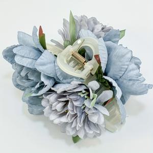 TEMU 빈티지 우아한 꽃 머리 발톱 클립, 모듬 봄 인조 꽃 상어 클립, 빵과 포니테일을 위한 신부 헤어 액세서리