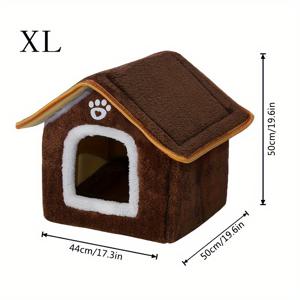 TEMU 편안한 애완동물 집, 사계절 세척 가능한 폐쇄형 따뜻한 개 침대 고양이 쉼터 소형 동물 집, 미끄럼 방지 바닥, 폴리비닐 클로로이드 소재, 조립형