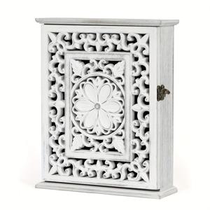 TEMU 1개 나무 키 거치대 벽, 키 박스 키 캐비닛 키 후크 벽 장착 키 행거 소박한 장식 키 랙 6개 키 후크 홈 오피스 현관 복도 침실 거실