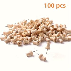 TEMU 고무 망치 스타일 썬더볼 핀 - 사진 벽, 코르크 보드 및 공예 프로젝트용 장식용 나무 I자형 못 - 자연 마감, 다양한 팩