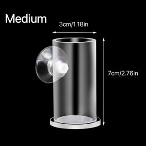 TEMU 1pc 아쿠아딜라이트 아크릴 물고기 먹이 튜브 베타, 구피용 - 투명 탱크 피더 새우 유충용, 떠 다니는 물고기 사료 분배기, 배터리 불필요