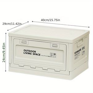 TEMU 뚜껑이 있는 대형 접이식 보관함 - 캠핑 장비, 낚시 도구 및 차 트렁크 정리에 적합한 내구성 플라스틱, 크리스마스 선물용 완벽한 장난감 상자 액세서리, 홈 오거나이제이션 스토리지 용품, 바구니, 어머니의 날 선물용 수납 박스|캠핑용품