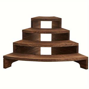 TEMU 1개 고급 원목 다육식물 전시대, 인조 옥 손잡이 장식 선반, 커피컵 및 티세트 정리대, 바·카페·호텔·농가·거실·침실용 사무실 랙