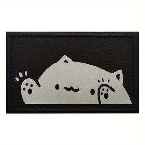 TEMU 반사 고양이 전술 패치 - 재킷, 청바지, 배낭 등에 붙이는 유머러스 후크 앤 루프 어플리케