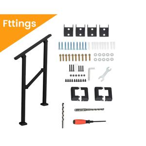 TEMU 1개 사각 튜브 실외 계단 손잡이, 각도 조절 가능, 가정 및 정원용 2-3단 안전 레일 - 미끄럼 방지 계단 보호대, 계단 안전, 세련된 메탈릭 마감, 내구성 있는 구조, 튼튼한 금속 손잡이, 내후성 소재