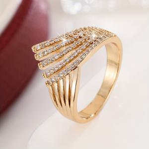 TEMU 엘레강트 럭셔리 구리 반지 합성 지르코니아 | 여성 패션 스테이트먼트 밴드 데일리 & 파티 웨어