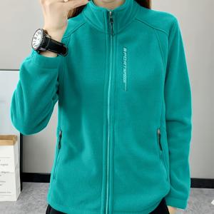 TEMU 여성용 우아한 플리스 자켓 - 포켓, 긴 소매, 그리고 비대칭 밑단이 있는 세련된 다용도 지퍼 코트, 봄/가을 캐주얼 착용, 봄 패션|비대칭 밑단 자켓|폴리에스테르 플리스 자켓, 겨울 착용