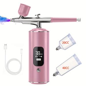 TEMU 에어브러쉬 네일 아트 컴프레서 휴대용 에어브러쉬 네일 폴리시 컴프레서 네일 아트 케이크 페인팅 크래프트 에어브러쉬 컴프레서, 미식가 음식 모델 에어브러쉬 페인터, 전문 소독 스프레이, 소독 스프레이. 정전기 초저압 분무기 및 무선 휴대용 나노 스팀 건