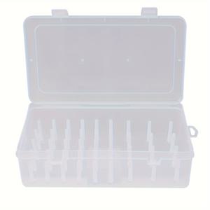 TEMU 42/24 구획 투명 플라스틱 실 정리함 - 소형/중형 스풀용 다기능 보관 케이스, 내구성 있는 공예실 & 여행용 재봉 용품 케이스 - 화이트, 패브릭 보관 바인, 명확한 구획 디자인