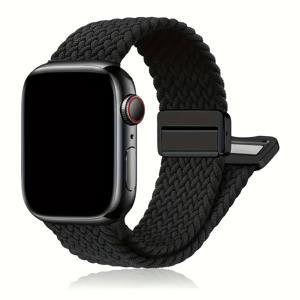 TEMU Apple Watch Ultra 2/1 49mm iWatch 시리즈 10 se 6 5 4 3 46mm 45mm 41mm 44mm 40mm 38mm용 유연한 나일론 스트랩, 자석 조절 버클 포함