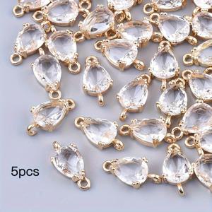 TEMU 5종 멀티컬러 투명 유리 물방울 커넥터 DIY 액세서리 - 팔찌 목걸이 주얼리 만들기용