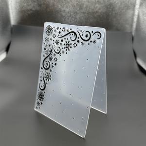 TEMU 크리스마스 눈송이 테두리 패턴 DIY 플라스틱 엠보싱 템플릿 - 3D 릴리프 카드 만들기, 스크랩북킹, 선물 태그 공예, 흰색 꽃 테마